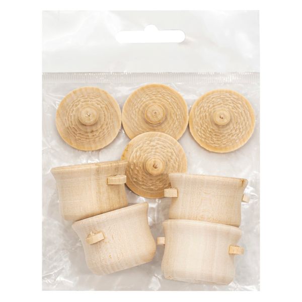 Заготовка для декорирования Кастрюля мини, h3,3х3,7х3,5см, 4 шт