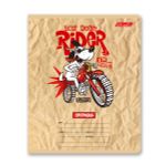 Тетрадь ученическая школьная, выборочный лак, A5+ 12 л. на скобе 65 г/м², белизна 100%, 25 шт, клетка, 000702 Весёлый Райдер, Светоч 12ТЕТк-003