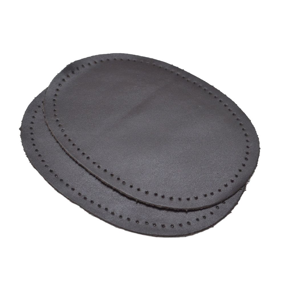 Заплатка, кожа, овал средний 10х14см с перфорацией, 2 шт в уп, 100% кожа, 03 т.коричневый