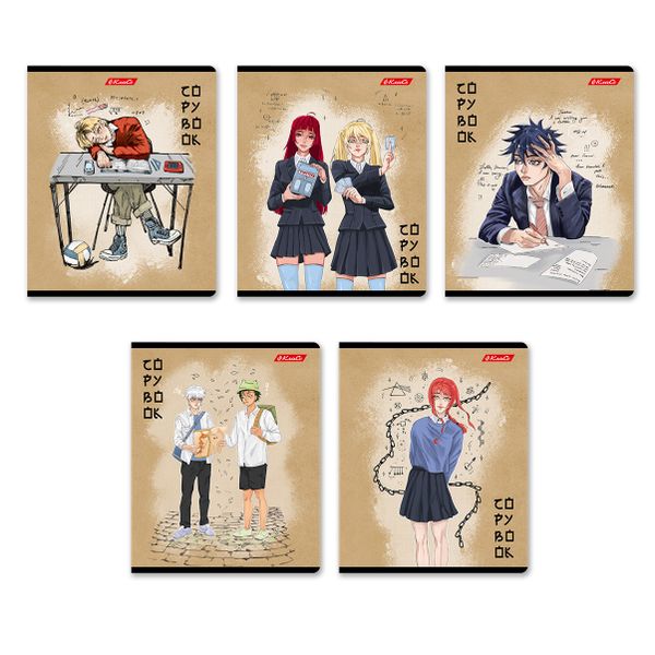 Тетрадь ученическая общая, выборочный лак, A5+ 48 л. на скобе 65 г/м², белизна 100%, 10 шт, клетка в термоусадочной пленке, 000742 Мыслим позитивно, Светоч 48ТЕТк-003