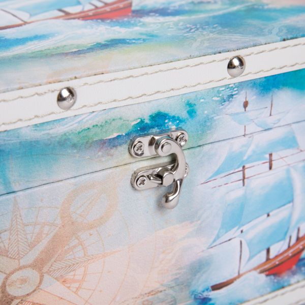 Шкатулка декоративная сундучок 24х24х14 см, 022 Парусник мечты, Gamma DBK-05