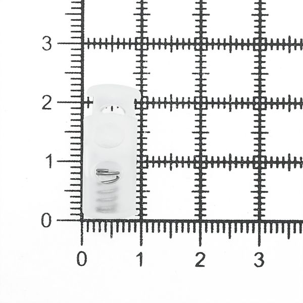 Фиксатор (зажим) для шнура пластик 2 отв., ⌀4.0 мм, 9х22 мм, цилиндр, ПП, прозрачный, 100 шт