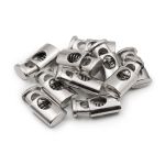 Фиксатор (зажим) для шнура металл 1 отв., 20х10 мм, (in ⌀4.5 мм), цв.серебро, 10 шт