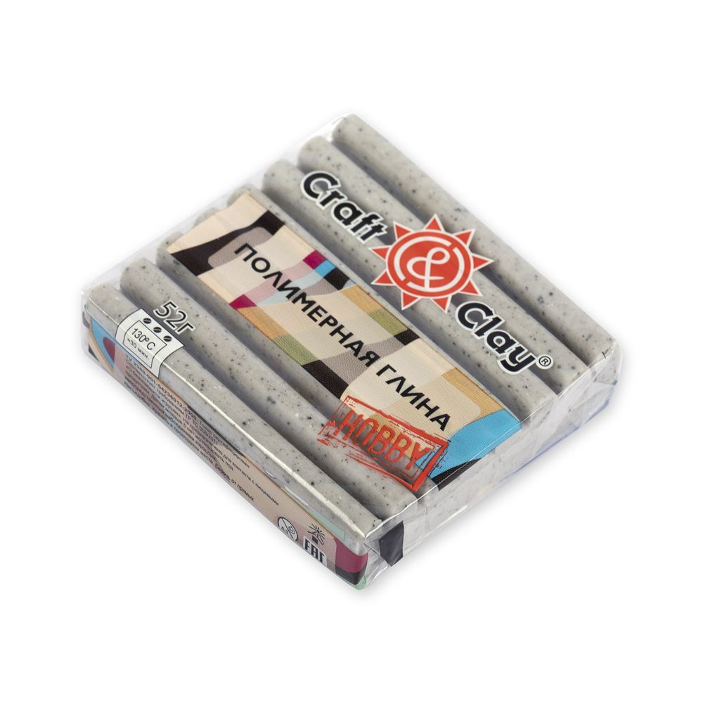 Полимерная глина мраморная крошка 52 г, 1602 серый, Craft&amp;Clay CCH