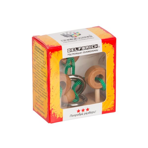 Головоломка деревянная, 1 шт, Петли 7 элементов, Delfbrick DLS-08