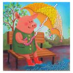 Набор для вышивания бисером Бисеринка, Под зонтиком 12х12см