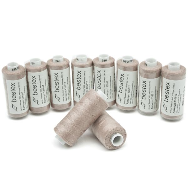 Нитки швейные бытовые Bestex 40/2, 365 м (400 ярд) / 10 кат., 280 пыльная роза