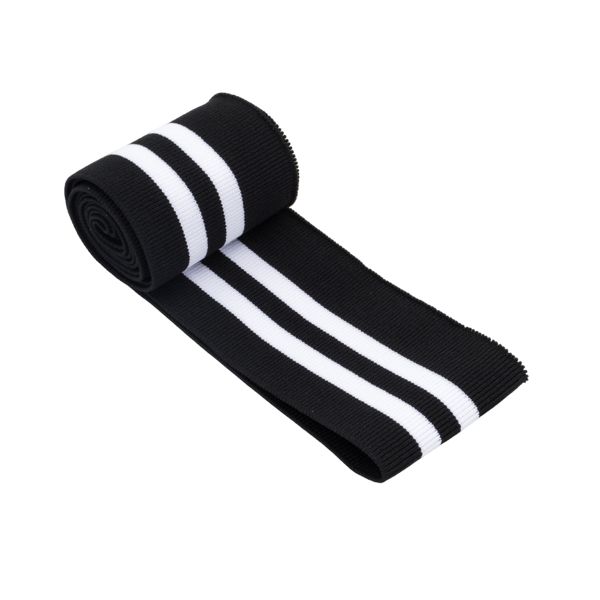 Подвяз (довяз) трикотажный 6.0х120.0 см, черный с белым, CL-053