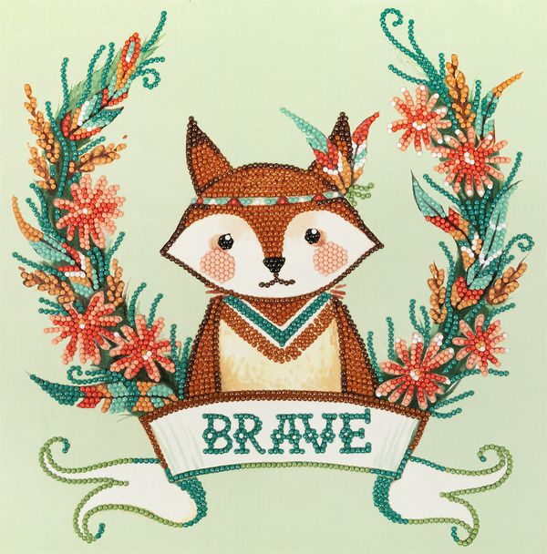 Алмазная (кристальная) мозаика Фрея, постер Храбрый лис, 30х30 см