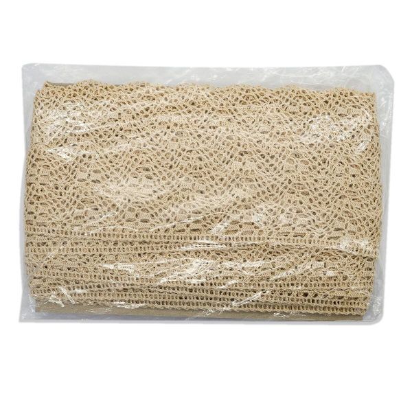 Кружево вязаное (тесьма) хлопковое 30 мм / 25 метров, одностор. (02 бежевый)