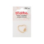 Замок карабин декоративный сердце 18х19 мм, 5 шт, №02 золото, Zlatka FMK-V02