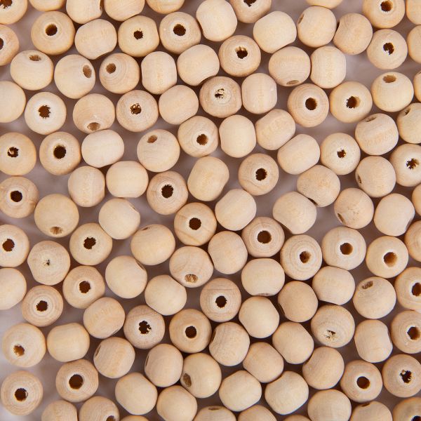 Бусины дерево ⌀8 мм, 2500±100 шт, светлое дерево, Zlatka HWBE-08