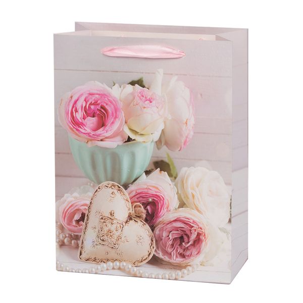 Подарочный пакет 210 г/м², 18х24х8.5 см, 12 шт, 02 цветы, Stilerra HEJS