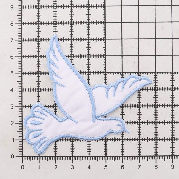 Термоаппликация Голубь, 73х80мм 10 шт (белый), 130501