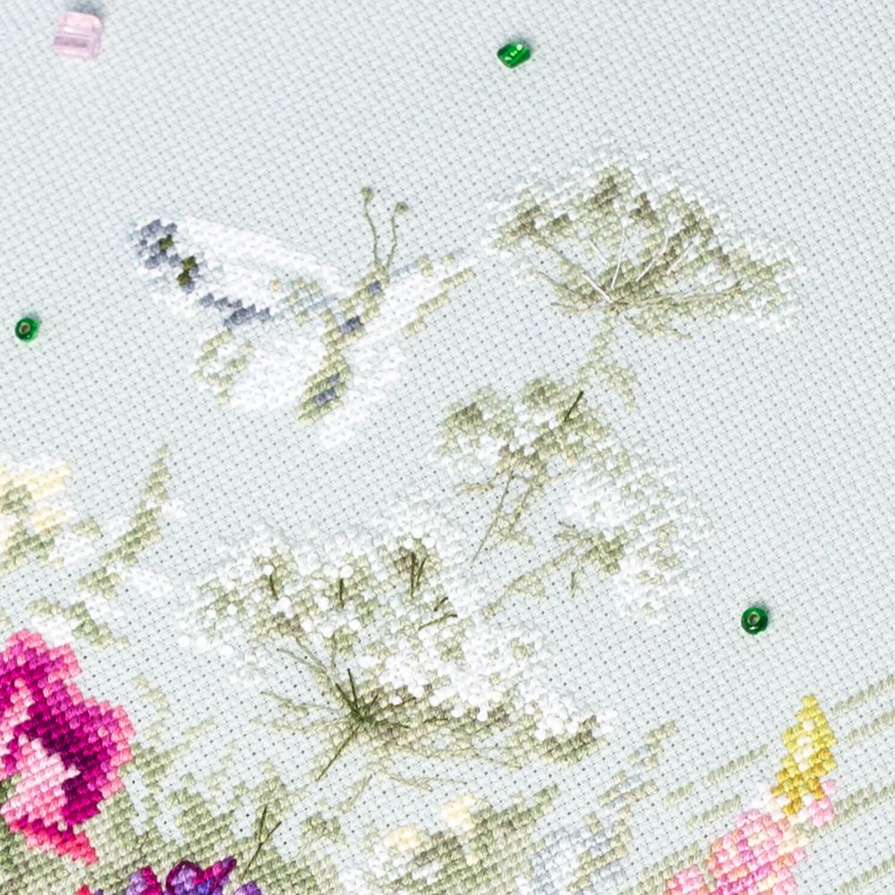 Набор для вышивания нитками Чудесная игла Premium, Яркий дуэт 45х25 см