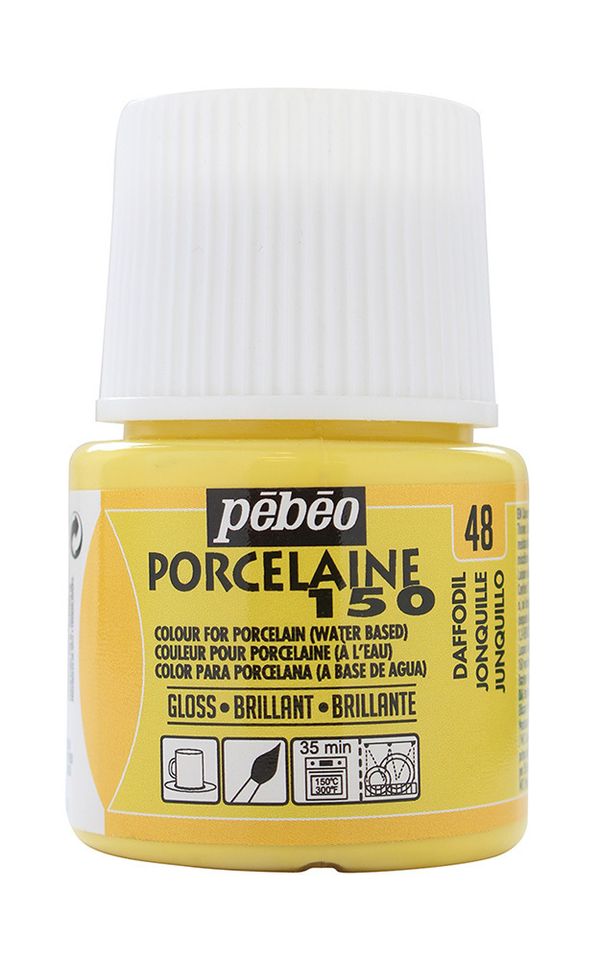 Краска по фарфору и керамике (под обжиг) пастельная Porcelaine 150 45 мл, 024-048 желтый нарцисс, Pebeo