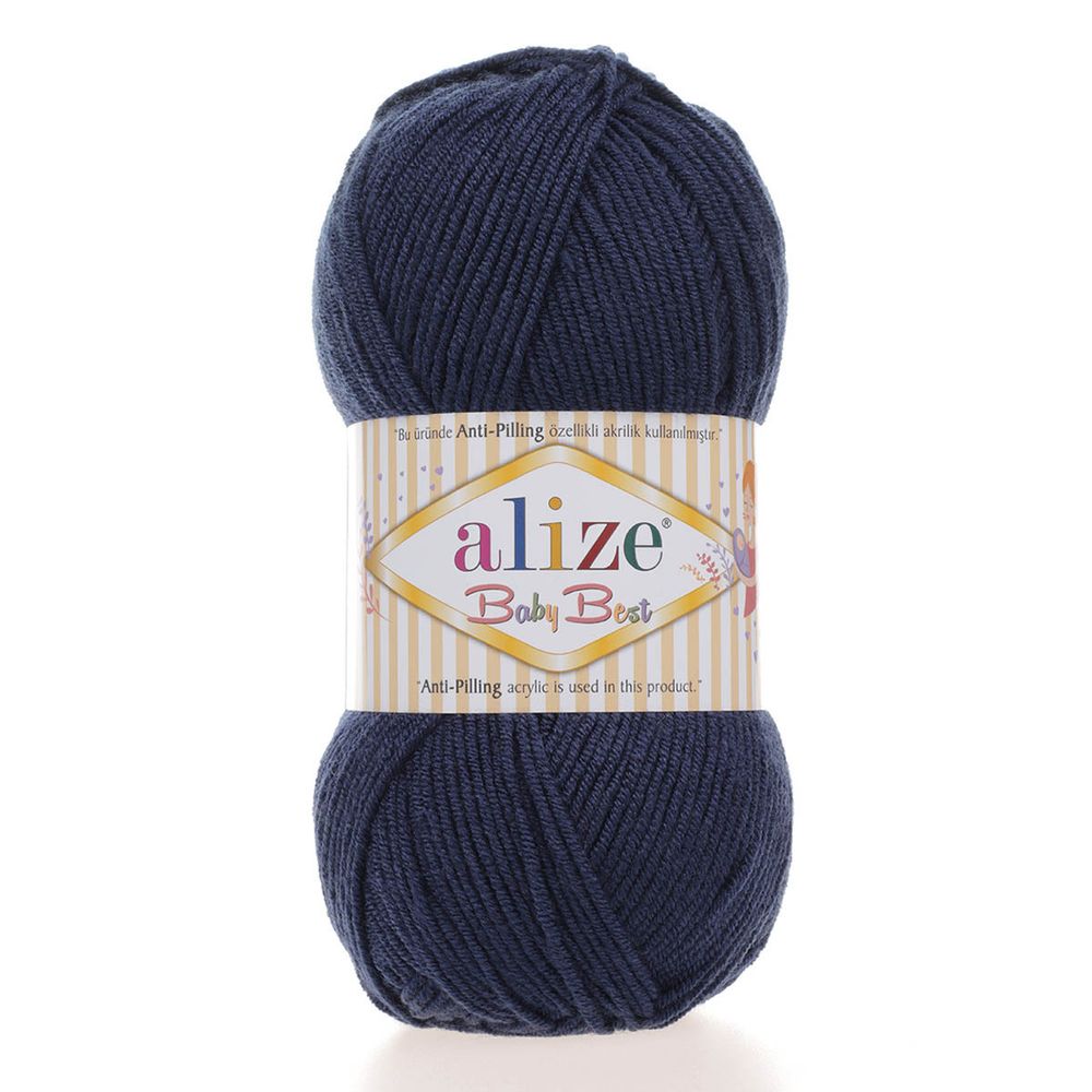 Пряжа Alize (Ализе) Baby Best / уп.5 мот. по 100 г, 240м, 058 темно-синий A