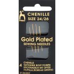 Иглы ручные с золотым покрытием, для синели, глади №24-26,4 шт, Pony