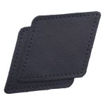 Заплатки пришивные из кожи, ромб 8х11,2см с перфорацией, 2 шт, 100% кожа, 05 темно-синий, 9125