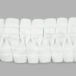 Лента (тесьма) шторная: сборка вафельная (1:2.5) 60 мм / 50 метров, (2 ряда петель, 4 шнура), белый, C705