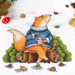 Набор для вышивания нитками МП Студия, Осенний релакс 18х19см