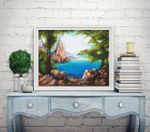 Алмазная (кристальная) мозаика Алмазное хобби, Морское побережье 40х50 см