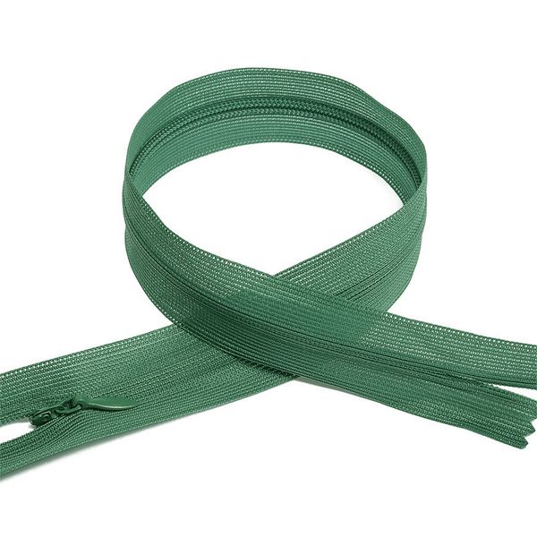 Молния потайная (скрытая) Т3 (3 мм) 1 зам., н/раз., 20 см, цв.S829 бл.зеленый, 50 шт, Mzipp
