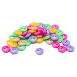 Пуговицы пластиковые 11.5 мм, Цветное ассорти, 6 цветов, набор 52 шт