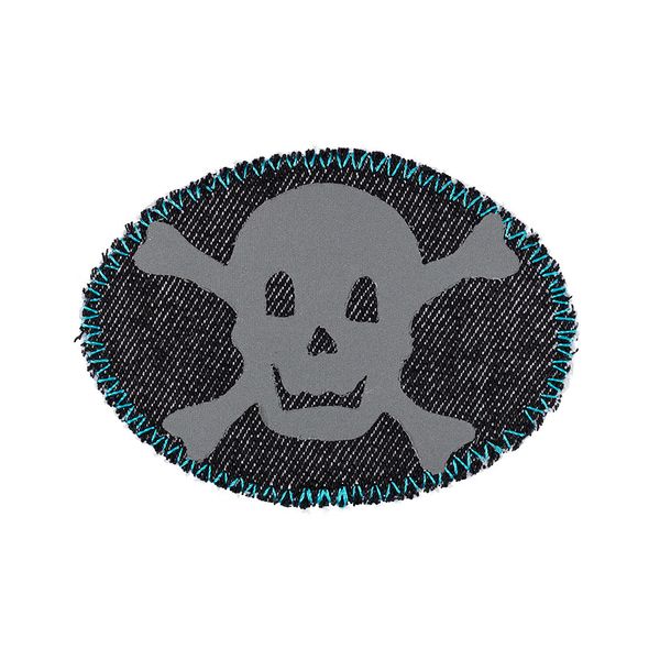 Термоаппликация светоотражающая №2, 6 шт, Череп 7.7х5.5 см, Blitz