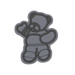 Термоаппликация светоотражающая Мишка, 56х70 мм, серый, LA453, 2 шт