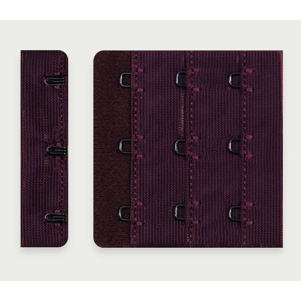 Застежки для бюстгальтера текстильные 3х3, 57 мм, 25 шт, 076 сливовое вино, Arta
