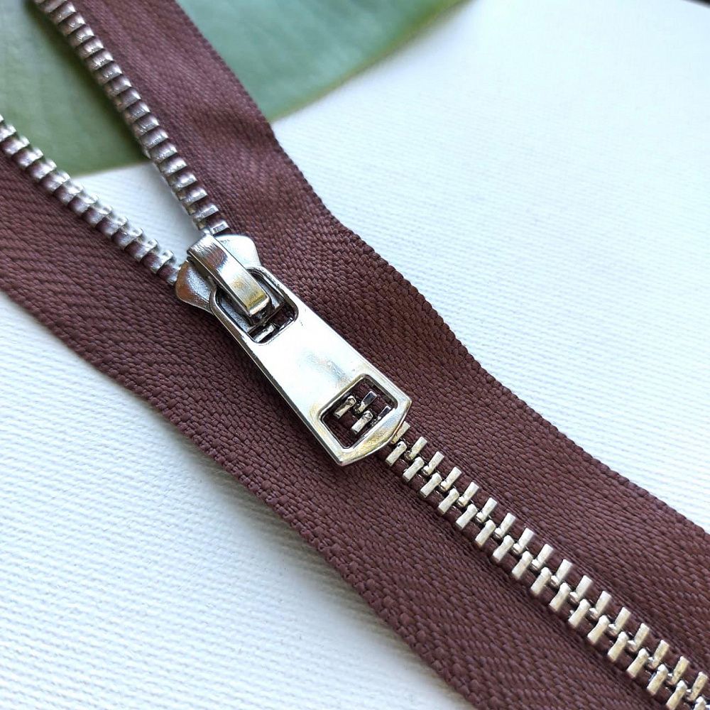 Молния металл Т5 (5 мм) 1 зам., н/раз., 18 см, никель, D868 кофе, MaxZipper Premium, 1 шт