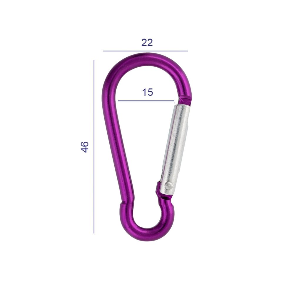 Карабин металл 15.0 мм (46х22 мм), 10 шт, 09 фиолетовый, Gamma GH 120/18/10