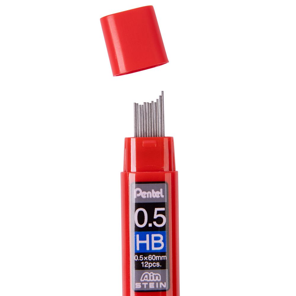 Грифели для карандашей автоматических Pentel Ain Stein 0.5 мм, 12 шт, в тубе, C275S-HB HB