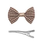 Набор Б-001 мини бантик+заколка 33мм/35мм (коричневый/белый) 29352