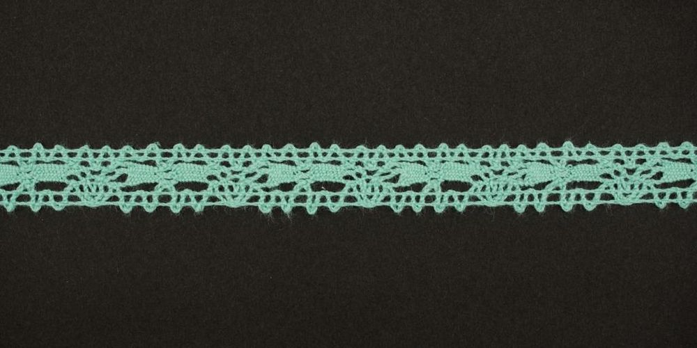 Кружево вязаное (тесьма) 13 мм, цв. мятный, AF-061-075, Alfa, 25 м