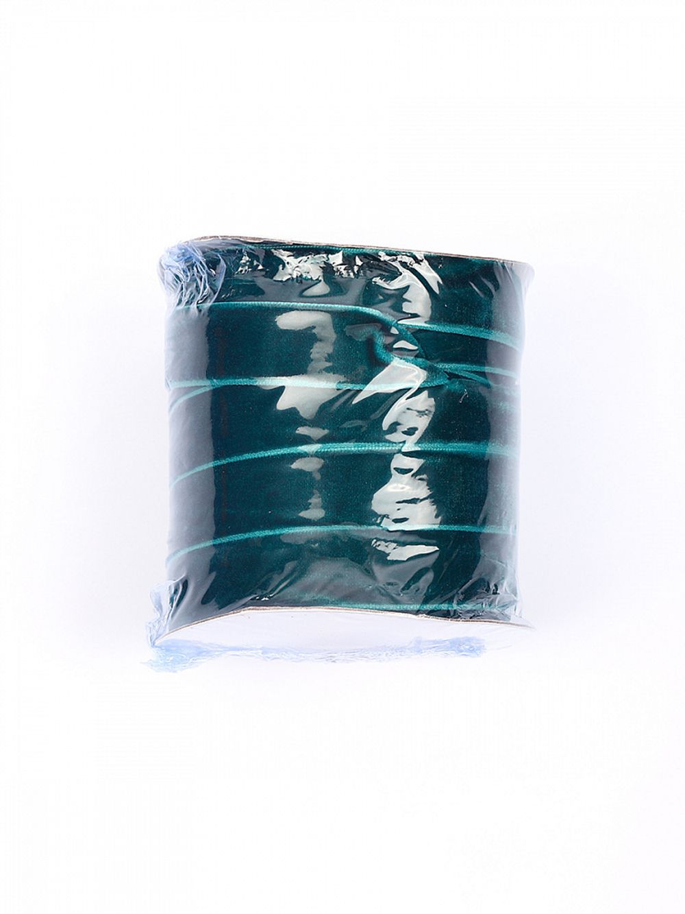 Лента бархатная (тесьма) 20.0 мм / 22.86±1 метров, арт.20VR39 нейлон цв.т.зеленый