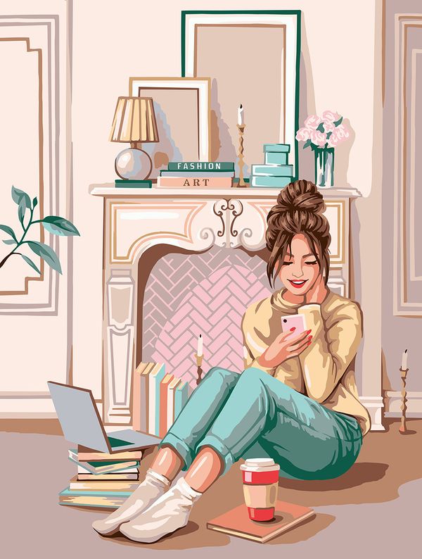 Картина по номерам Фрея, Мечтательное настроение, 40х30 см