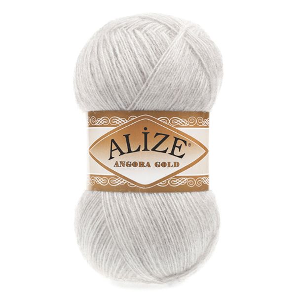 Пряжа Alize (Ализе) Angora Gold / уп.5 мот. по 100 г, 550м, 208 светло-серый меланж A