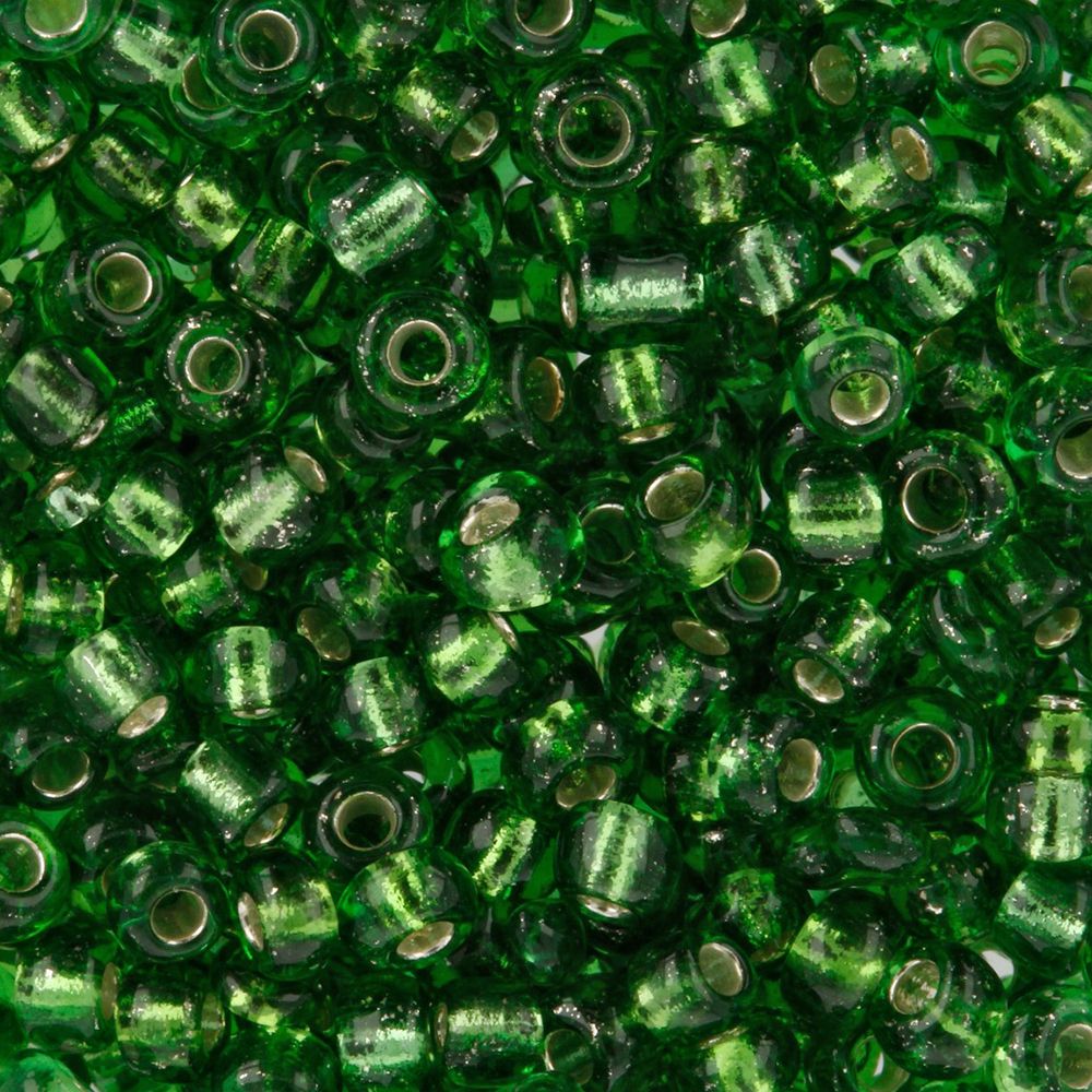 Бисер Zlatka 8/0 (2.9 мм), 100 г (10х10 г), №0027B т.зеленый, GR