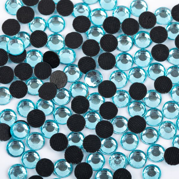 Стразы клеевые акрил 6-6.5 мм, 144 шт, SS30 бирюзовый (aqua bohemica), Zlatka RS/144