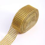 Лента со стразами 40 мм / 9.14 метров, TBY.1405 цв.золото