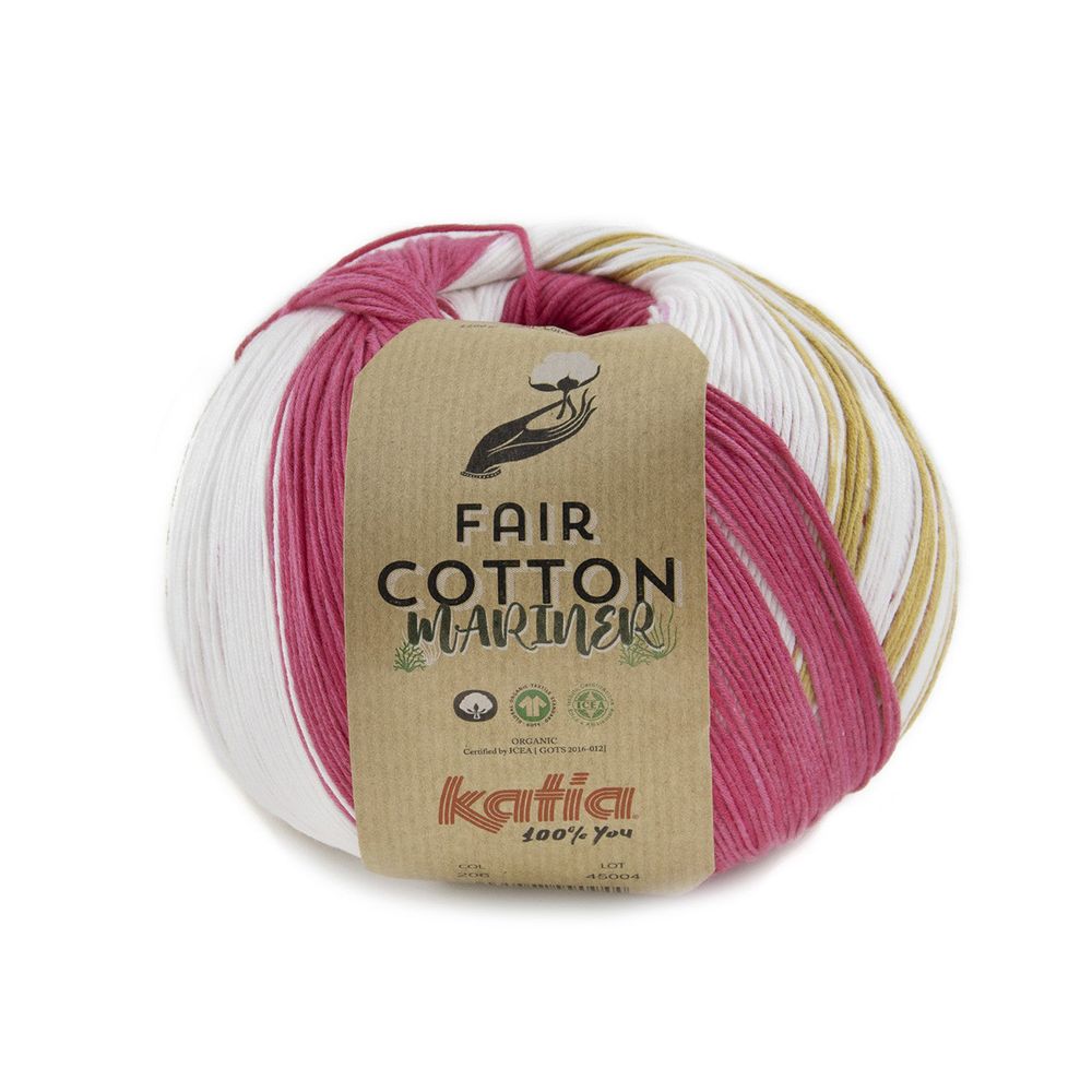 Пряжа Katia (Катя) Fair Cotton Mariner / уп.4 мот. по 200 г, 620 м, col. 0710 /TOS/