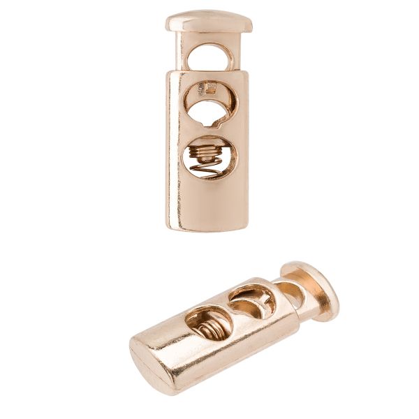 Фиксатор для шнура металл 1 отв., 22.5х8.4 мм, (in ⌀4 мм), 25 шт, золотой, MFR19