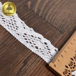 Кружево вязаное (тесьма) 30 мм / 10 метров, цв.02 белый, Kruzhevo