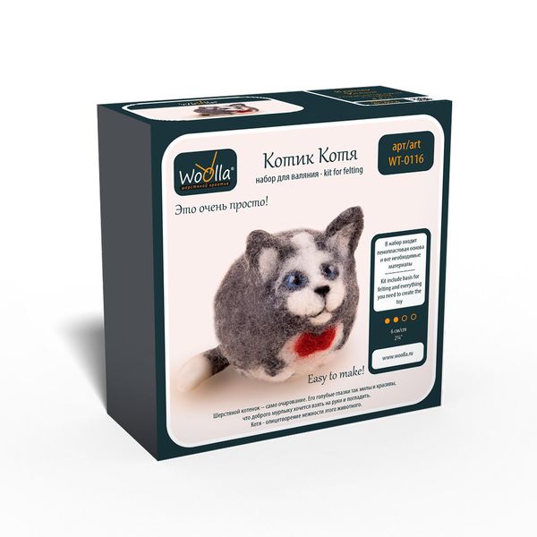 Набор для валяния Woolla, Котик Котя, Woolla WT-0116
