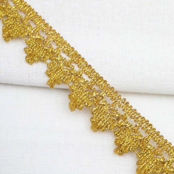 Тесьма отделочная вязаная 32 мм, 10 м, (золото)