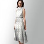 Штапель в горошек 90 г/м², 145 см / 2 метра, TBY.Vidt.04 цв.белый