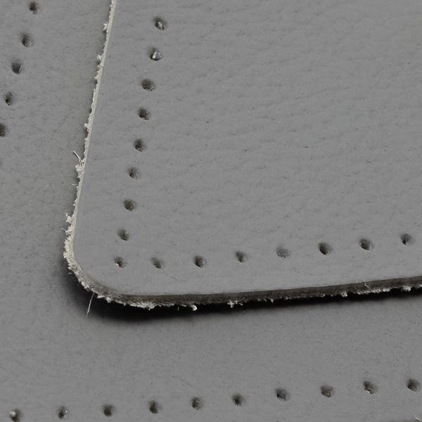 Заплатки пришивные из кожи, треугольник равносторонний 8см с перфорацией, 2 шт, 100% кожа, 07 серый, 9126