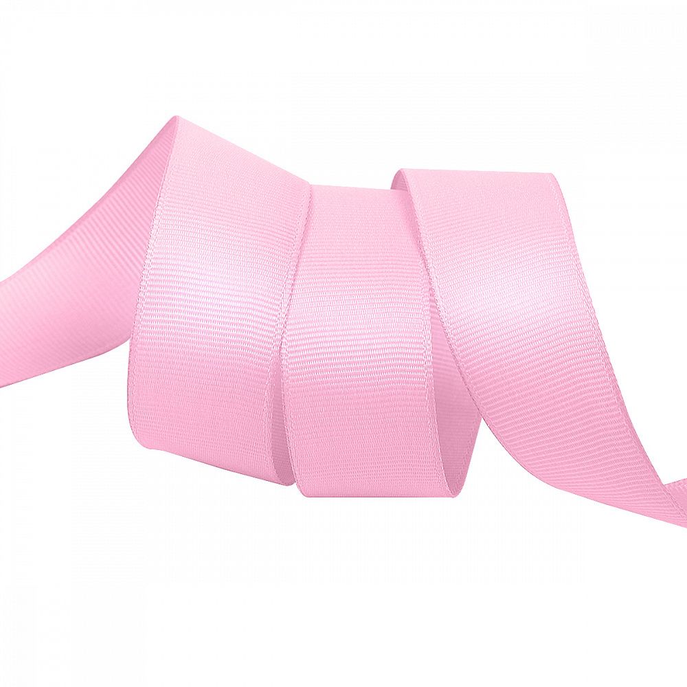 Лента репсовая (в рубчик) 25.0 мм, цв. F133 розовый For Hobby, уп. 22.86м (±1м)